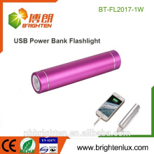 La batería de aluminio al por mayor más barata del metal 1 * 18650 La linterna de carga del banco de la energía del USB promocional llevó la mini antorcha